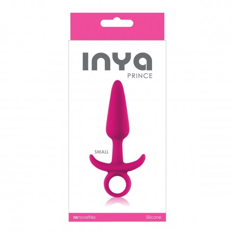Розовая анальная пробка с держателем INYA Prince Small - 11,4 см.