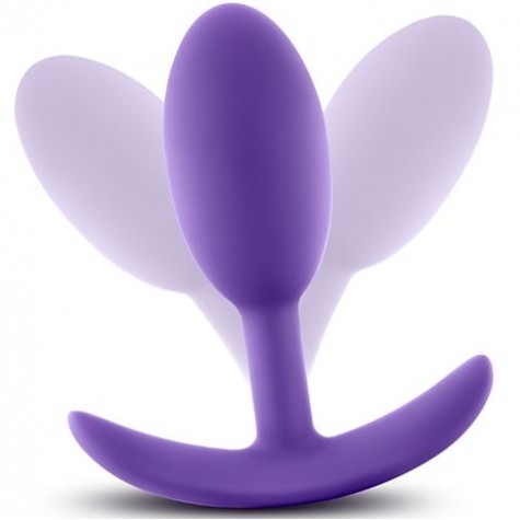 Фиолетовая анальная пробка Wearable Vibra Slim Plug Medium - 10,1 см.