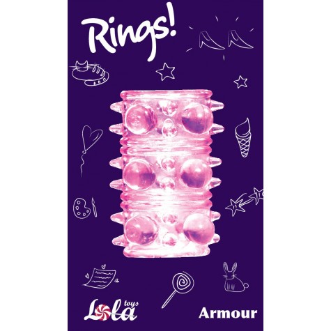 Розовая насадка на пенис Rings Armour